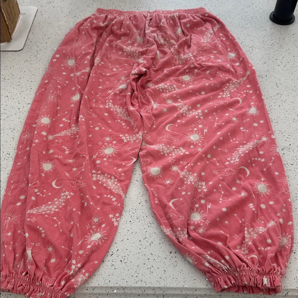 Mini Boden Pink Star Patterned Pajama Pants - Picture 4 of 4